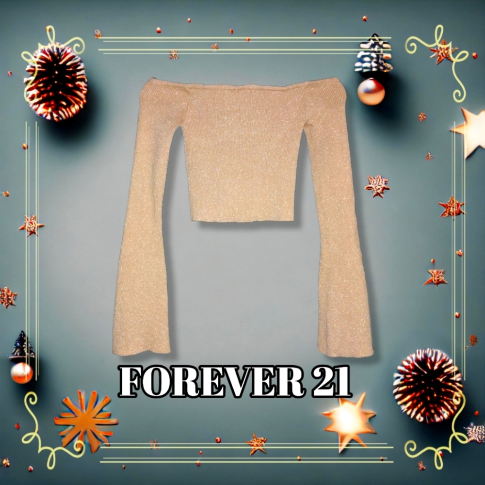 Forever 21 Long Sleeve off the shoulder Crop top❗Last Chance To Buy‼️